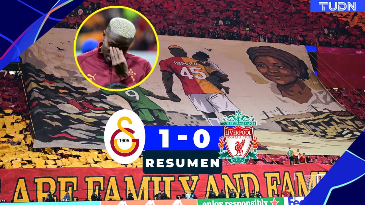 Osimhen llora en triunfo de Galatasaray vs. Liverpool por tifo dedicada a su mamá fallecida