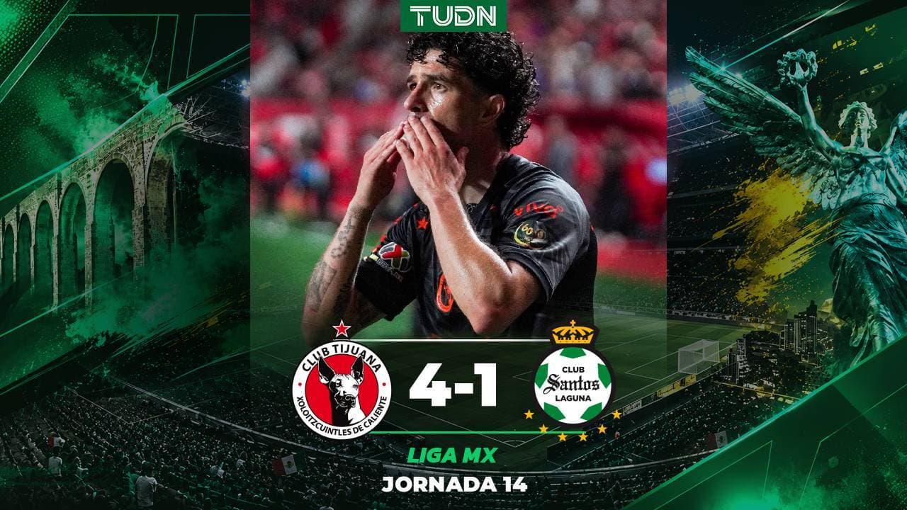 Xolos de Tijuana golea a Santos en el cierre de la jornada 14 del AP2026