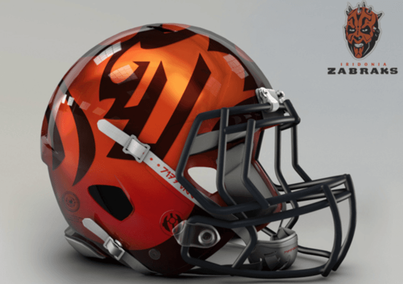 <b>Cincinnati Bengals</b>
<br>Cuánta elegancia el casco del Iridonia Zabraks.