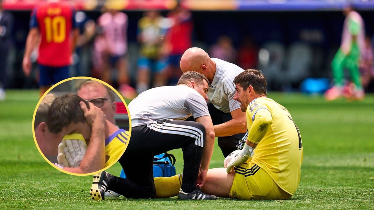 Thibaut Courtois abandona el España vs. Bélgica entre lágrimas