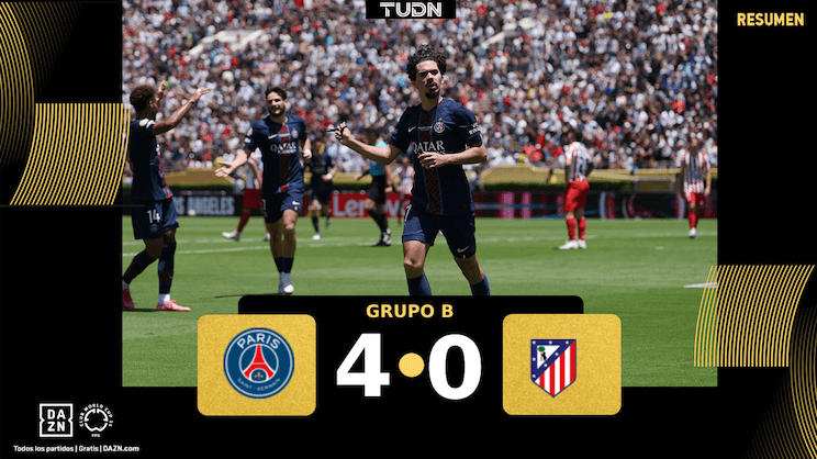 PSG sigue encendido y golea al Atlético de Madrid en su debut