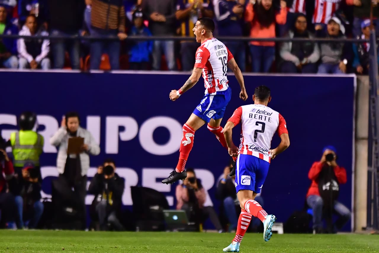 Con goles de Luis Reyes y Germán Berterame, Atlético San Luis gana y manda a Cruz Azul al fondo de la tabla.