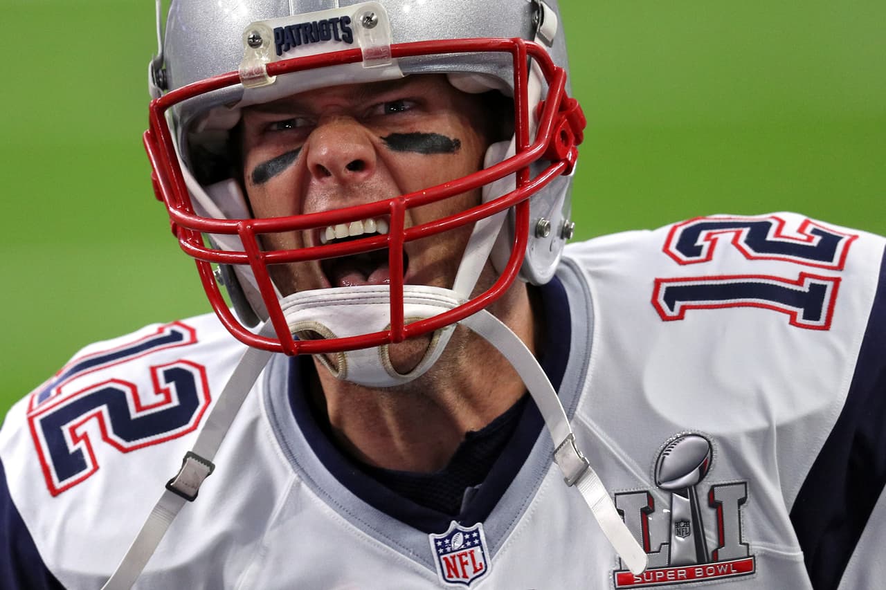 HOUSTON, TX - FEBRUARY 05: Tom Brady #12 of the New England Patriots takes the field prior to Super Bowl 51 against the Atlanta Falcons at NRG Stadium on February 5, 2017 in Houston, Texas. (Photo by Patrick Smith/Getty Images)