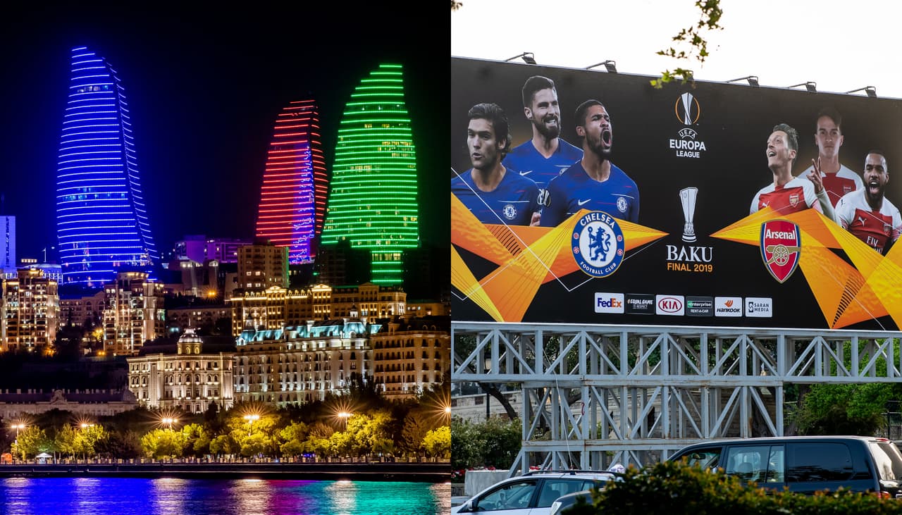 Bakú será la sede de la Final de la Europa League entre Chelsea y Arsenal. La capital de Azerbaiyán, que recibirá el duelo del miércoles 29 de mayo, ofrece espectaculares postales.