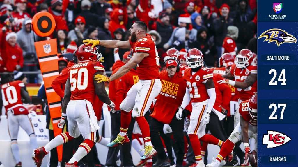<b>Baltimore 24-27 Kansas City</b>. Harrison Butker metió gol de campo de 43 yardas en tiempo extra para que los Chiefs (11-2) vencieran a los Ravens (7-6) y amarran un boleto a la postemporada.