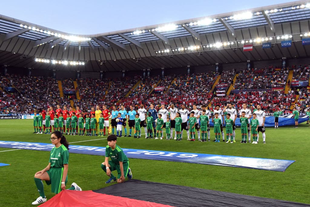 Alemania y Asutria se vieron las caras por el Grupo B del Campeonato Europeo Sub-21 en Udine, Italia, en el Estadio Friuli.