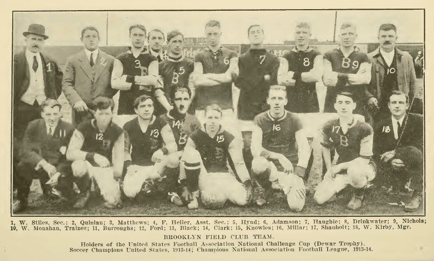 Ante 10 mil espectadores el Brooklyn Field Club superó por 2-1 a Brooklyn Celtic para quedarse con el primer título de la Open Cup en 1914. En ese entonces, se llamaba National Challenge Cup.