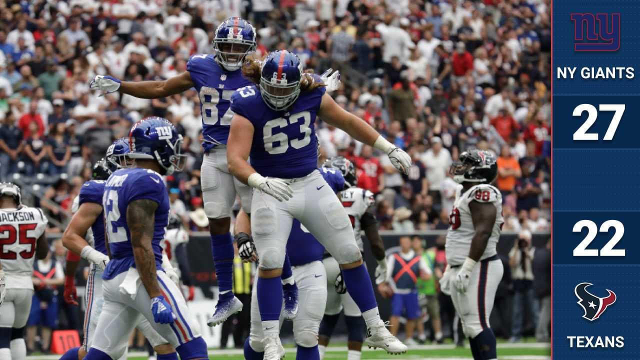 Una sólida actuación de sus tres estrellas guía a los Giants a su primer triunfo en 2018. Eli Manning lanzó 297 yardas con dos TD's, Shaquon Barkley sumó un TD y Odell Beckham Jr 109 yardas.