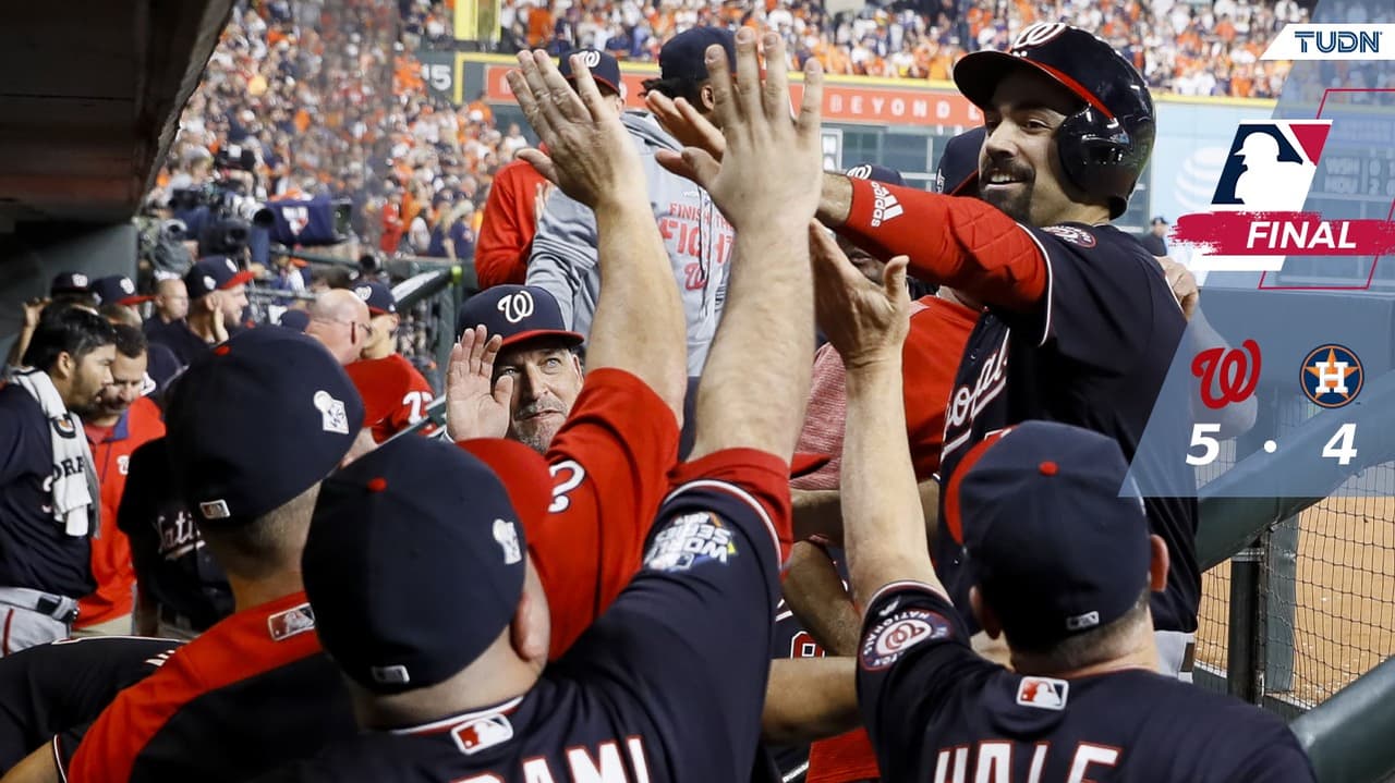 Washington sorprende en Minute Maid Park y conquista el triunfo en el inaugural de la Serie Mundial 2019.