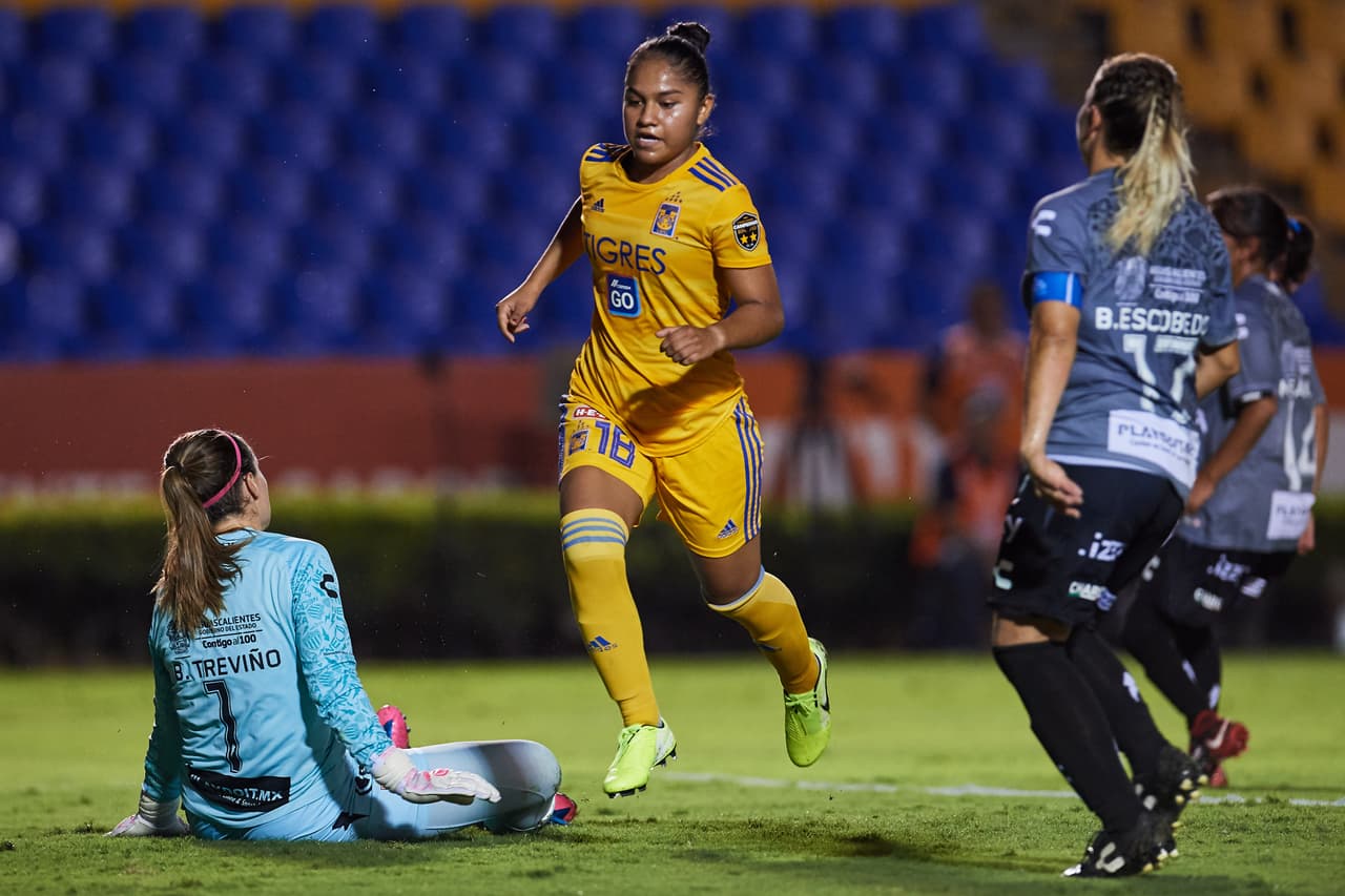 Lizbeth Ovalle, Belén Dde Jesús Cruz, Natalia Gómez Junco y María Fernanda Elizondo hicieron los goles en el triunfo de Tigres.