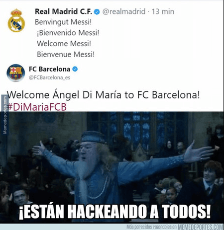 El hackeo a la cuenta de Real Madrid en Twitter, en el que supuestamente presentaron a Lionel Messi, fue motivo de burlas de los usuarios en redes sociales que incluso recordaron al Barcelona.