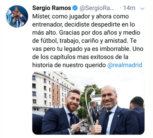 El español Sergio Ramos, el capitán de Real Madrid y mano derecha de Zidane en la cancha.