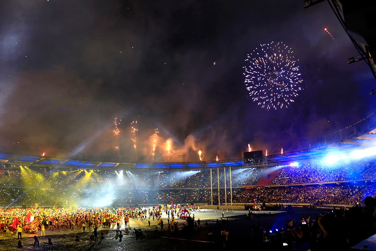 Con fuegos pirotécnicos se cerraron los Juegos Centroamericanos y del Caribe en Barranquilla.