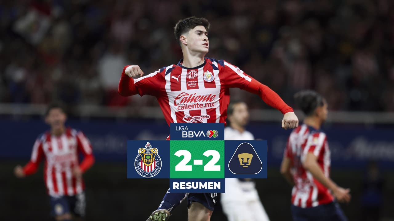 Chivas empata a Pumas con polémico penal y doblete de 'Hormiga' González