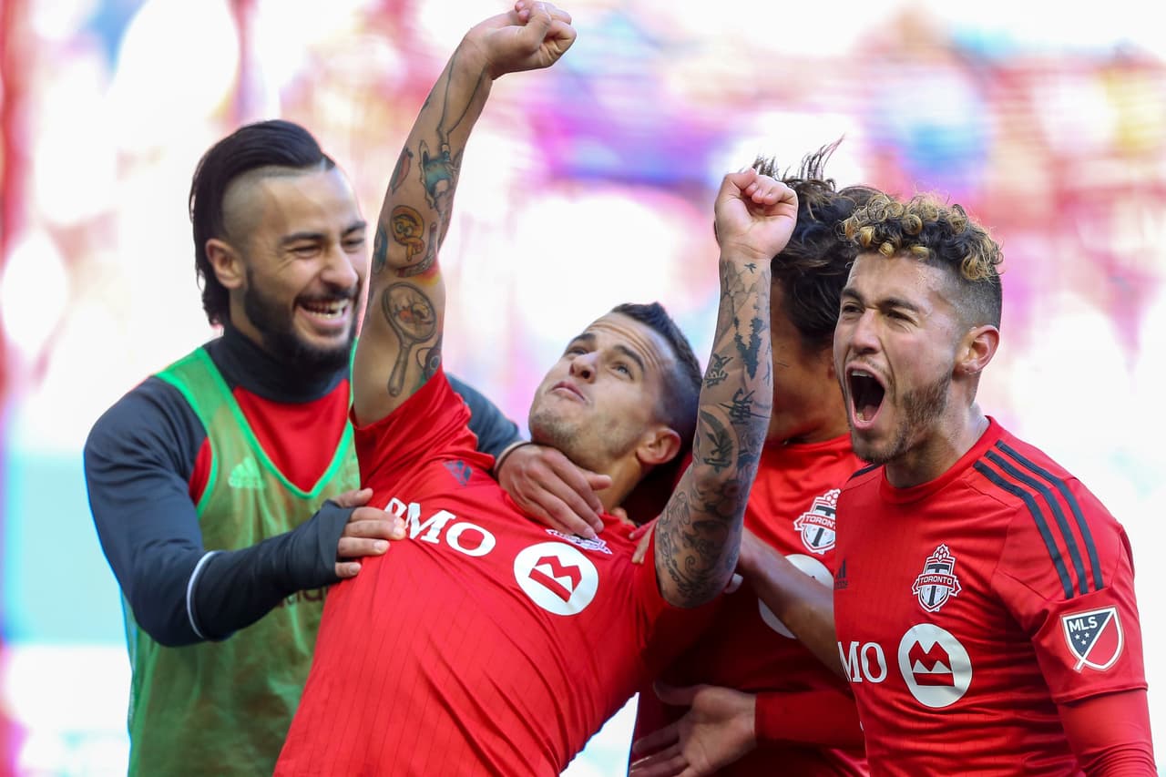 PRIMER GOL – Sebastian Giovinco de Toronto FC anotó el primer gol de la temporada ante los New York Red Bulls en un partido jugado el 6 de marzo, 2016. TFC ganó el encuentro por 2-0.