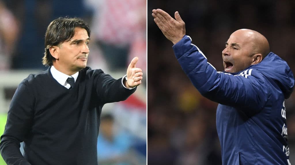 La contraparte de Jorge Sampaoli, desde la trinchera balcánica es Zlatko Dalic (izq) el encargado de mover los hilos de la seleción croata, que por ahora es líder de grupo tras ganar 2-0 a Nigeria.