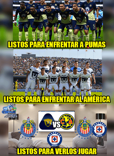 El partido entre Pumas y América, con las críticas al árbitro y con el recuerdo de un Chivas eliminado, dieron algunos de los memes de la jornada de cuartos de final de Liga MX.