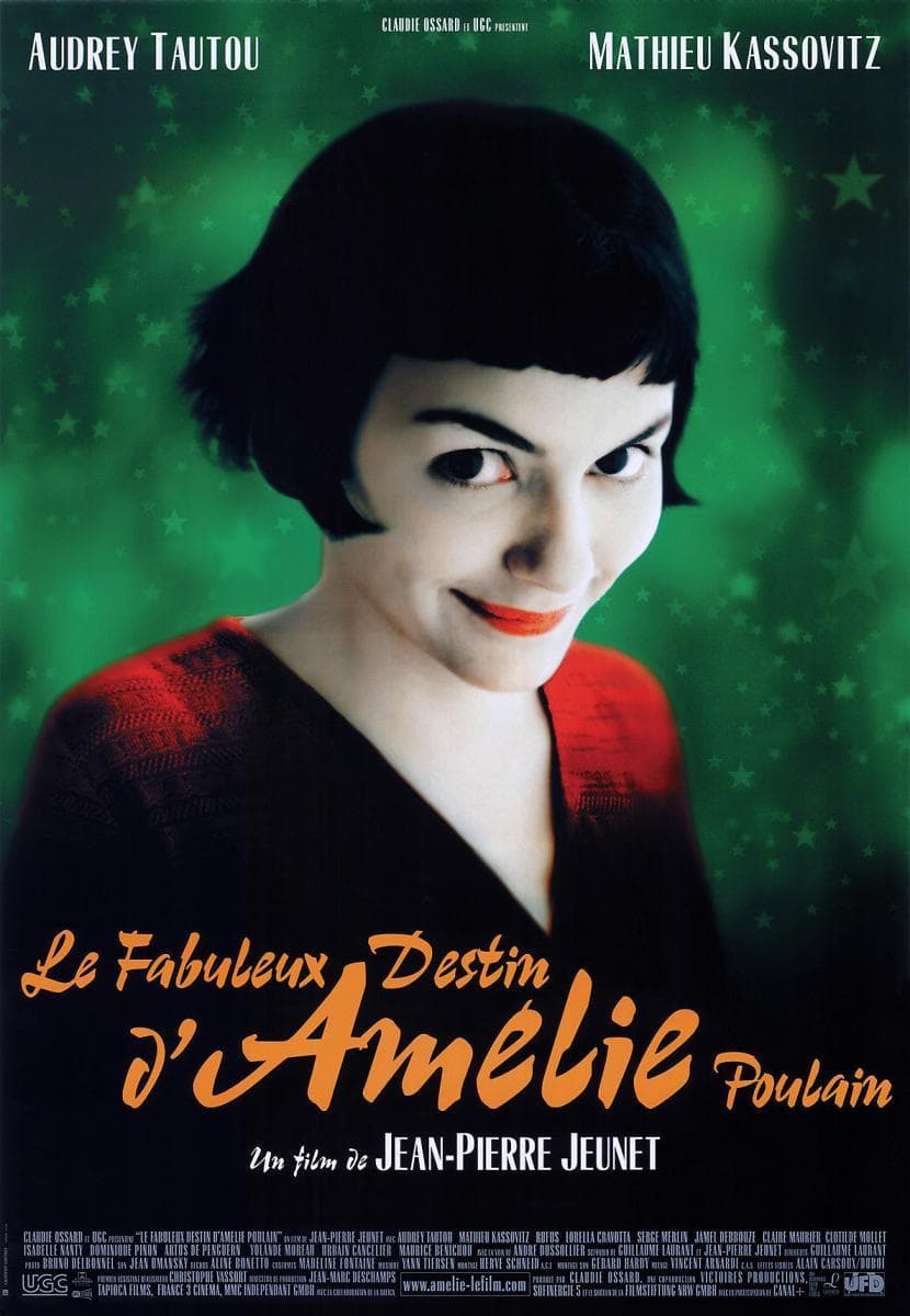 Amélie
<br>Una camarera parisina se encuentra un tesoro olvidado por lo que comienza a cuestionar y alterar las vidas de las personas que le rodean.