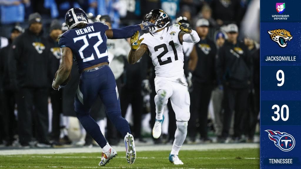 <b>Jacksonville 9-30 Tennessee</b>. Una magistral carrera de Derrick Henry, de 99 yardas, fue la puntilla para los Jaguars (4-9) en otra mala actuación. Henry sumó 238 yardas en 17 acarreos y cuatro TD's.
