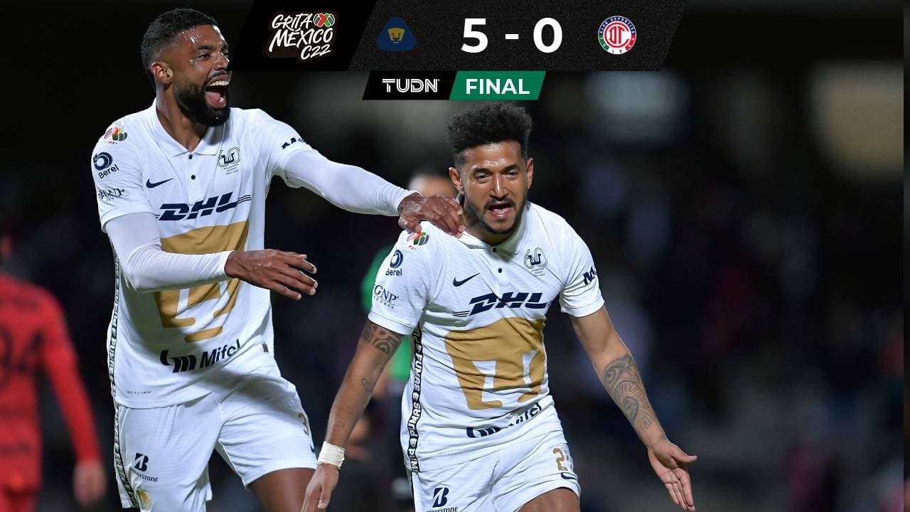 ¡Qué diablos! Pumas humilla al Toluca en la vuelta de Ambriz