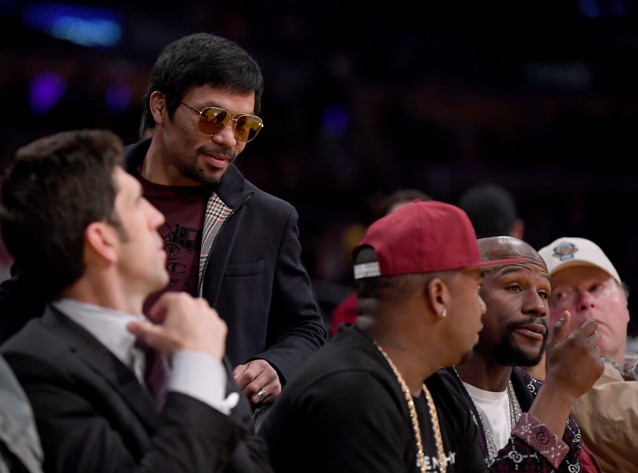 Pacquiao y Mayweather vuelven a encontrarse en partido de la NBA