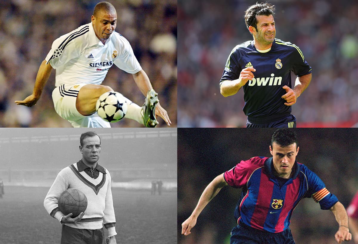 Algunos de los jugadores históricos del fútbol mundial pasaron por Real Madrid y Barcelona, pero solo unos pocos integran este once ideal.