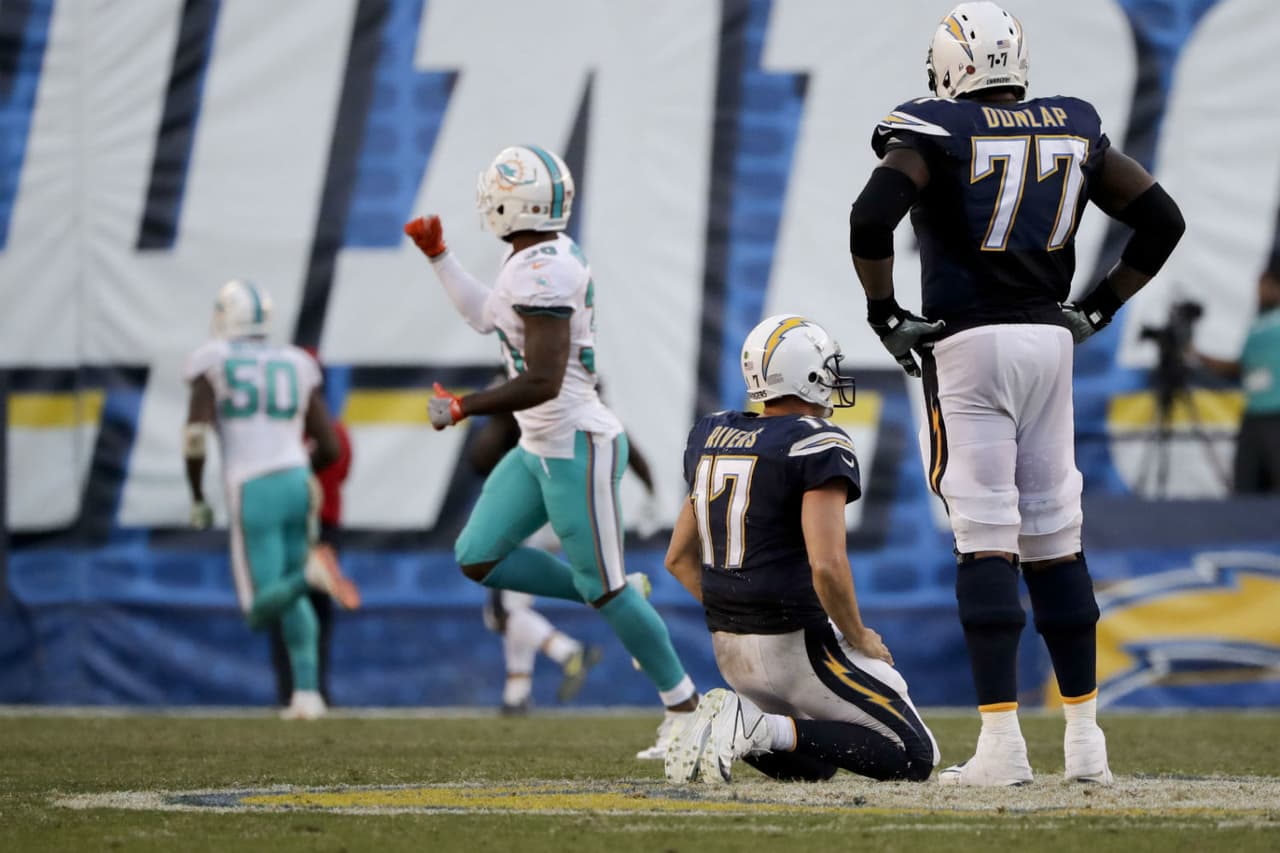 Philip Rivers entrega el partido y los Chargers caen ante los Dolphins