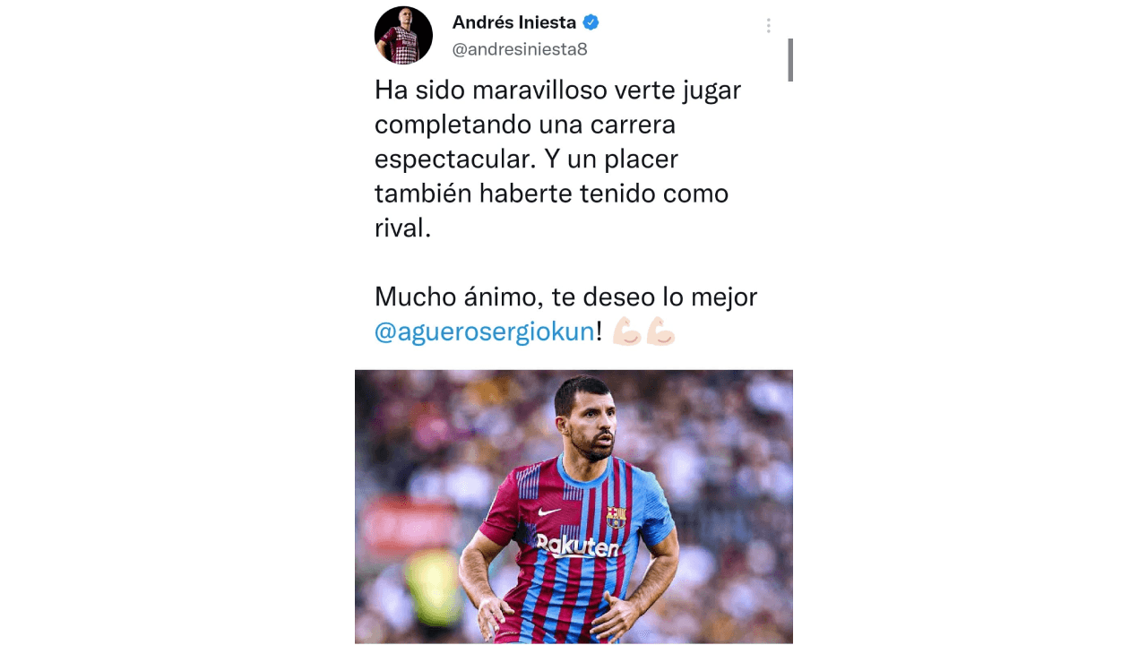 El mundo del futbol se despide de un grande, Sergio 'Kun' Agüero anunció su retiro de las canchas por problemas cardiacos, lo cual causó reacciones en redes. Compañeros de cancha, equipos y fanáticos, le dedicaron palabras, imágenes y videos por su gran trayectoria, su talento y, sobre todo, por su calidad. humana, ¡hasta luego, Kun!