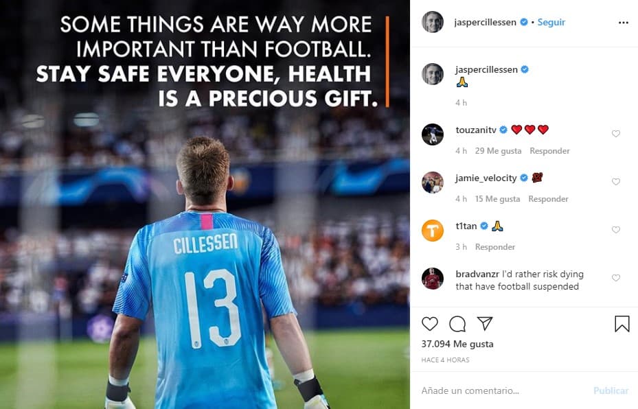 Jasper Cillessen, el arquero holandés, reflexiona sobre la importancia de la salud.