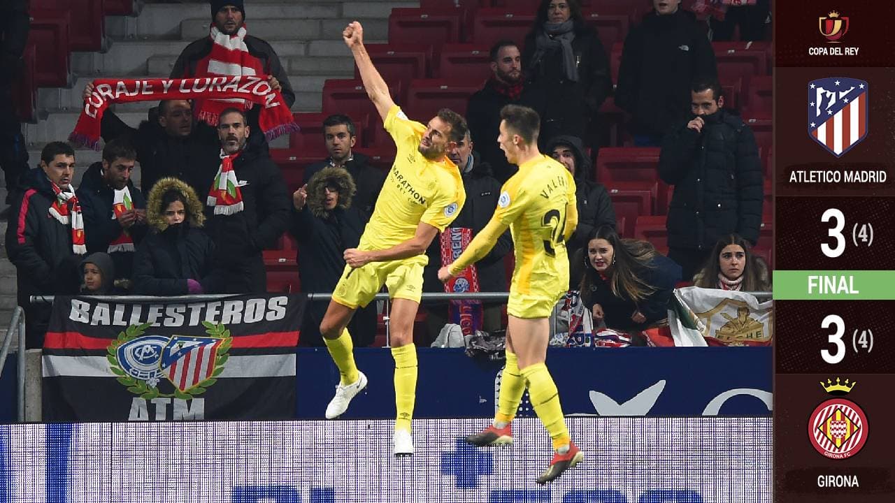 ¡Sorpresa! Girona echa al Atlético de Madrid de la Copa del Rey