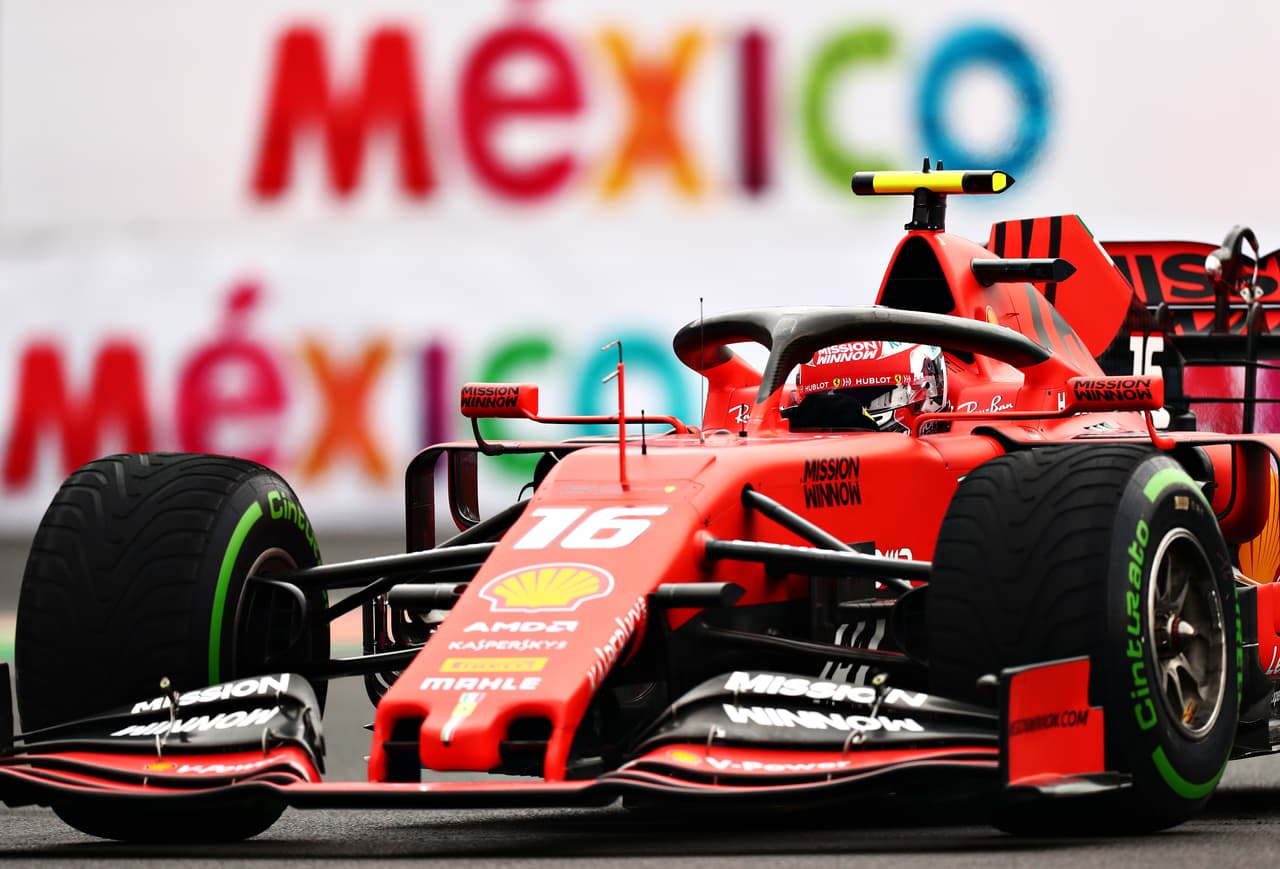 MEXICO CITY, MEXICO - OCTOBER 25: Charles Leclerc of Monaco driving the (16) Scuderia Ferrari SF90 on track during practice for the F1 Grand Prix of Mexico at Autodromo Hermanos Rodriguez on October 25, 2019 in Mexico City, Mexico. (Photo by Dan Istitene/Getty Images)