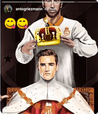 Griezmann se quejó por no ser tenido en cuenta como uno de los finalistas para Balón de Oro y publicó esta imagen en sus redes sociales.