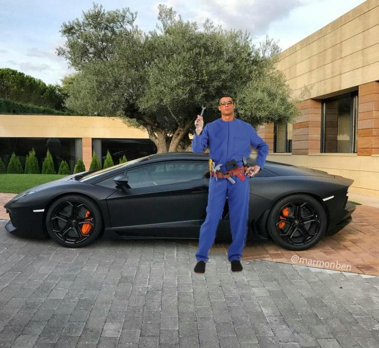 Ingeniosos memes se burlan de foto de CR7 junto a su 'Lambo'
