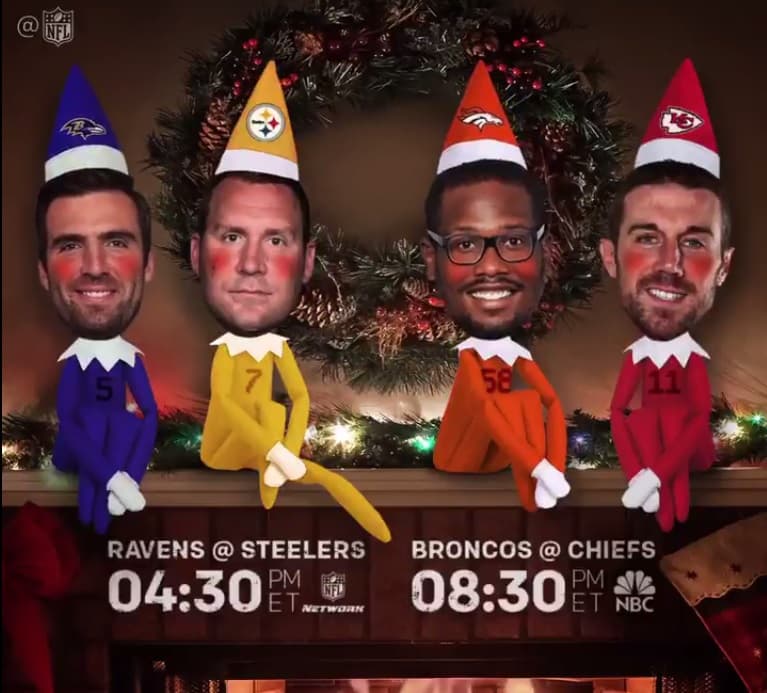Los jugadores de la NFL celebran la Navidad