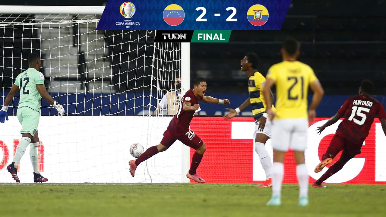 Con el último suspiro, Venezuela le saca el empate a Ecuador