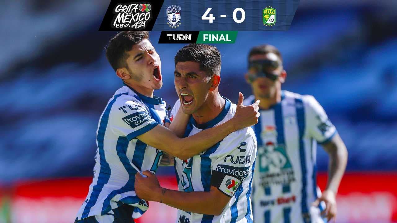 Doblete de Guzmán impulsa victoria de Pachuca ante León