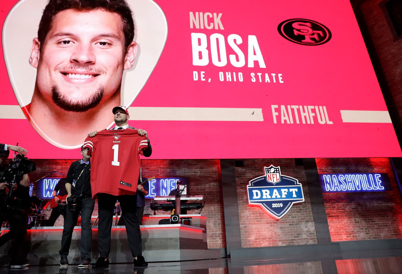 <b>2) Nick Bosa (Ohio State)</b>. El ala defensivo de los Buckeyes, también de acuerdo a lo esperado, fue tomado en la segunda posición por los San Francisco 49ers.