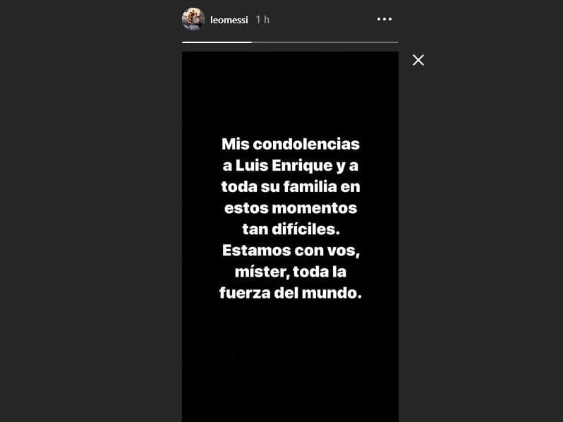 El mensaje de Lionel Messi a Luis Enrique en Instagram