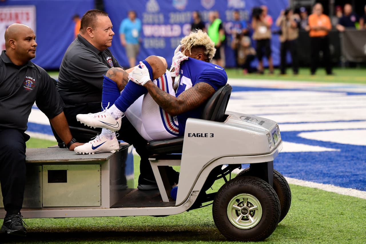 La imagen del partido fue la salida de Odell Beckham Jr con lo que parece ser una fractura de tobillo. El equipo ampliará la información en las próximas horas.