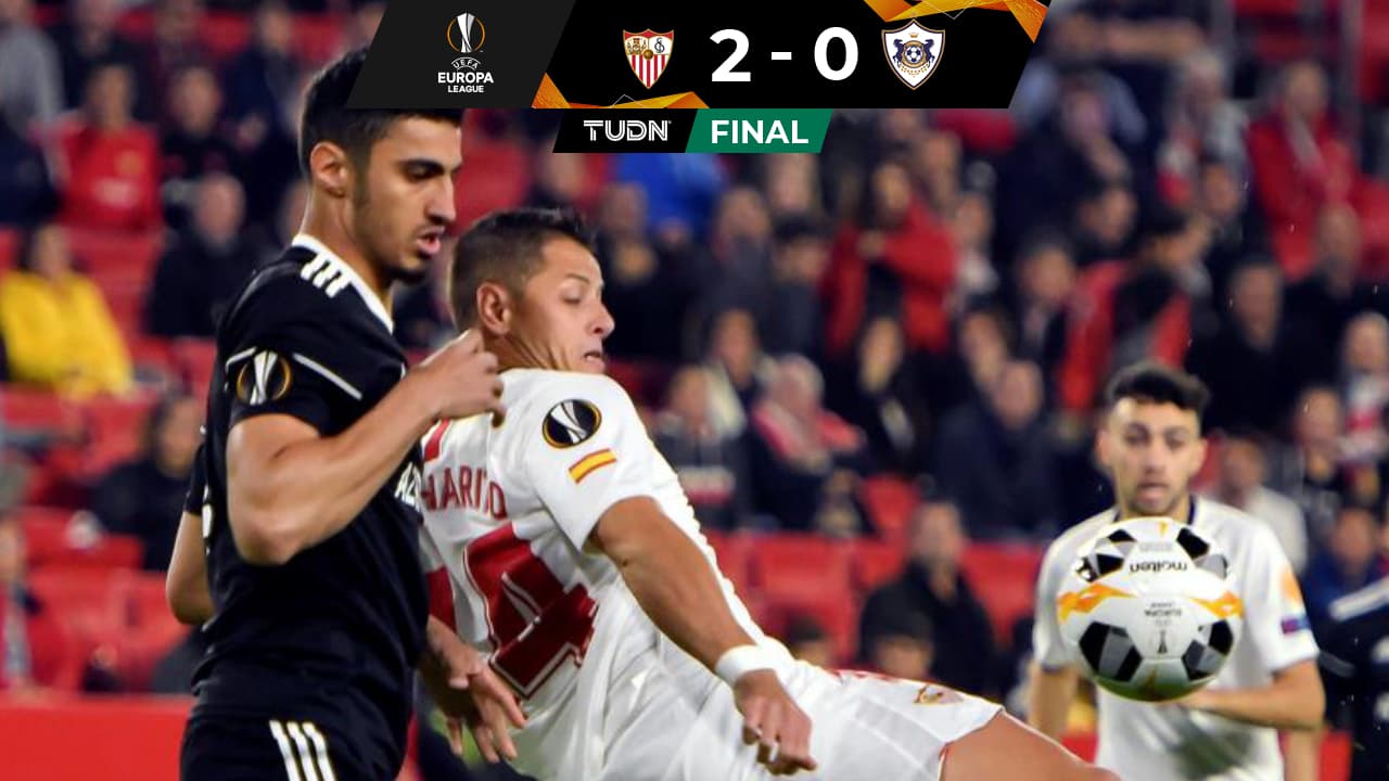 Con Chicharito, Sevilla derrotó al Qarabag y mantiene la perfección