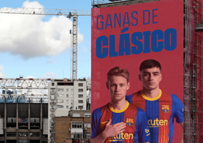 FC Barcelona ‘cuelga’ cartel gigante cerca del Bernabéu
