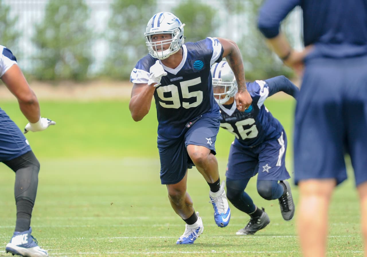 June 13, 2017: Dallas Cowboys defensive tackle David Irving #95 practices during an NFL mini-camp organized team activities at The Star in Frisco, TX Albert Pena/CSM (Cal Sport Media via AP Images)