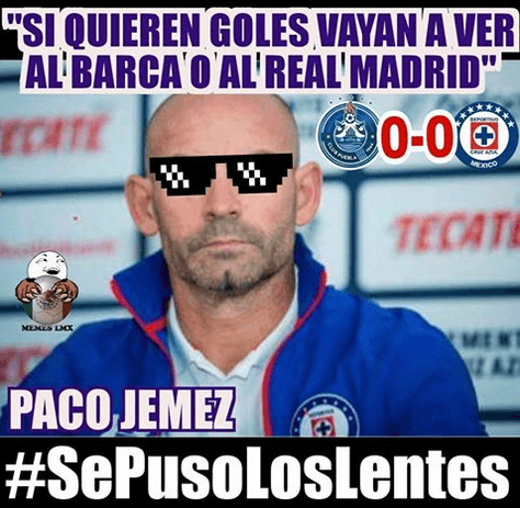 Los memes también recopilaron la declaración del técnico de Cruz Azul en el empate sin goles del viernes contra el Puebla.