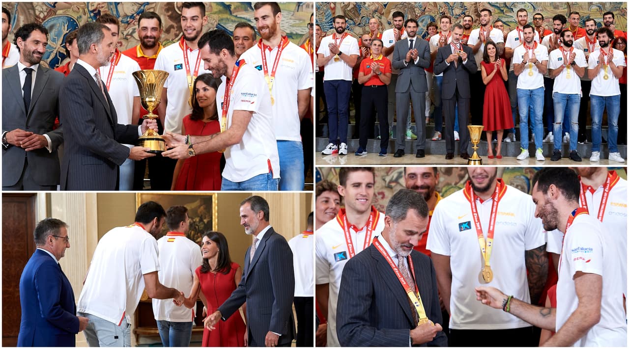 Así reconoció el rey de España a la selección campeona en el mundial de basquetbol.
