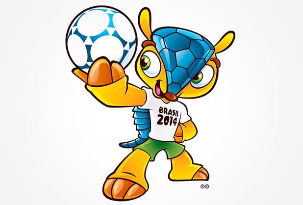 <b>Brasil 2014 - </b>Fuleco es un armadillo brasileño de tres bandas. Su nombre significa fútbol y ecología, un esfuerzo por mantenerlo vivo por el territorio local.