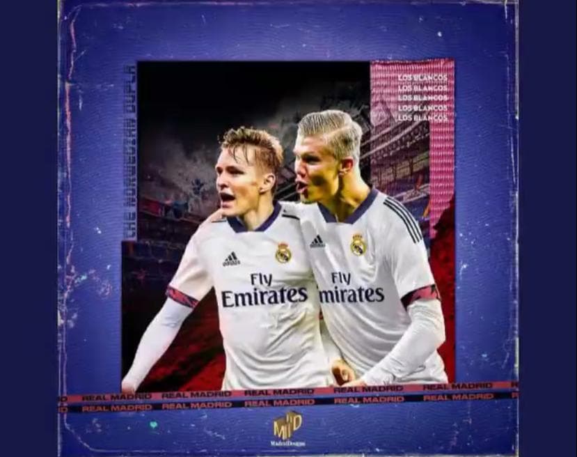 Odegaard muestra que se ve en el Madrid haciendo dupla con Haaland