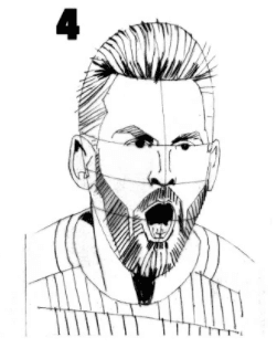 Nos olvidamos de las líneas y le damos mayor detalle a la barba por ejemplo o las cejas, además del cabello.