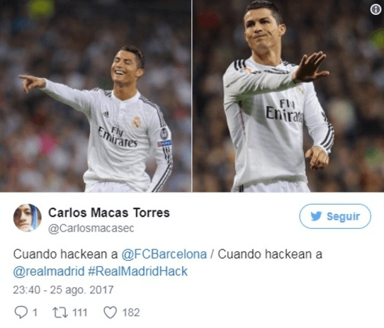 El hackeo a la cuenta de Real Madrid en Twitter, en el que supuestamente presentaron a Lionel Messi, fue motivo de burlas de los usuarios en redes sociales que incluso recordaron al Barcelona.