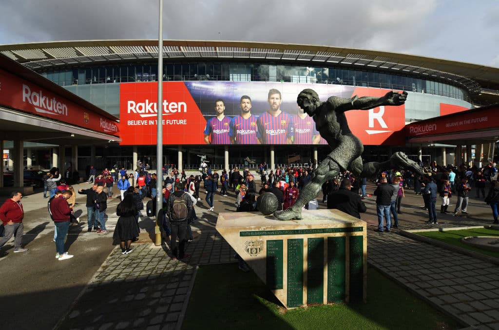 BARCELONA, SPAIN - OCTOBER 28: General view outside the stadium prior to the La Liga match between FC Barcelona and Real Madrid CF at Camp Nou on October 28, 2018 in Barcelona, Spain. (Photo by David Ramos/Getty Images)