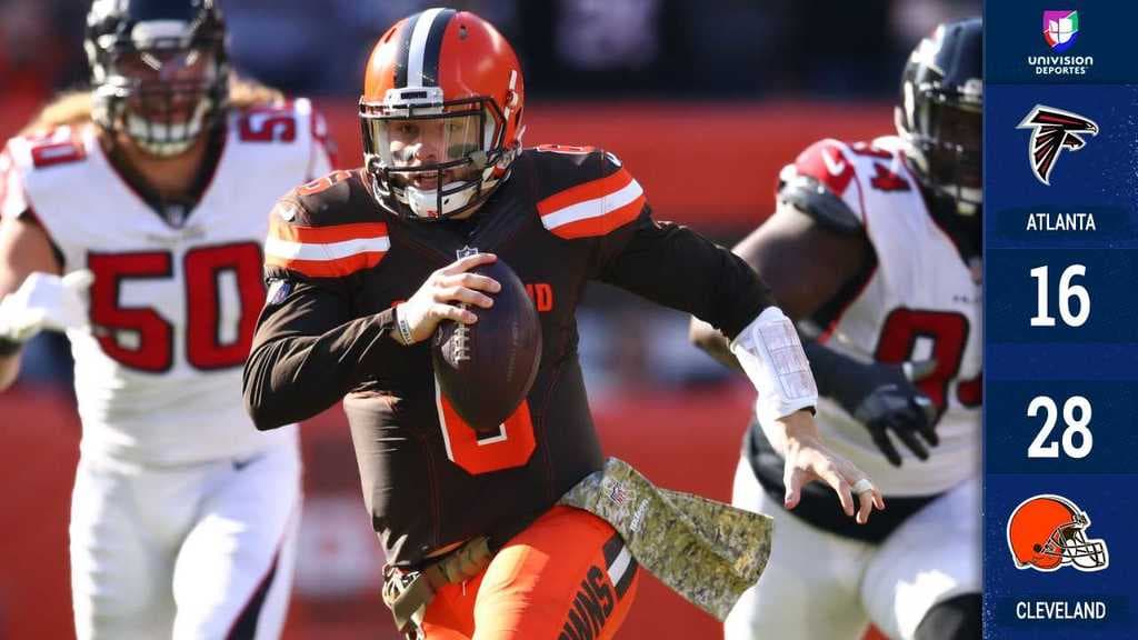 <b>Atlanta 16-28 Cleveland</b>. Baker Mayfield se luce con tres pases de TD y el novato corredor Nick Chubb corrió 92 yardas para una anotación, la fórmula perfecta para 'cortarle' las alas a los Falcons.